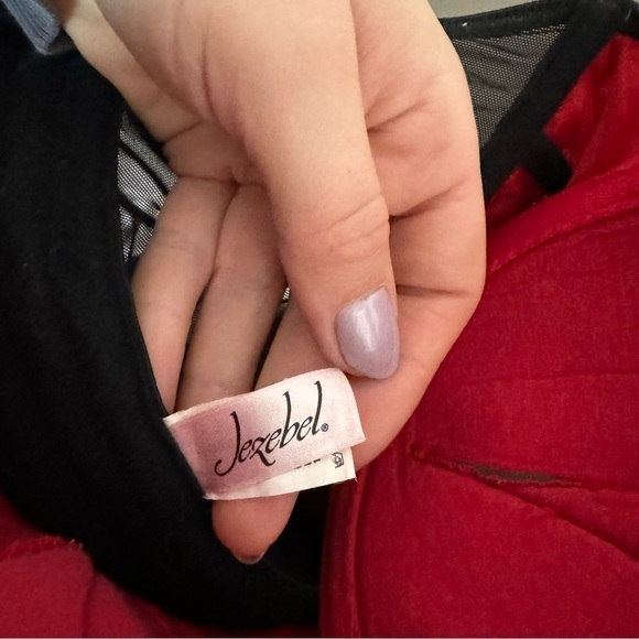 Vintage Red Black Lace Corset Top  Y2K Gothic Whimsigoth Coquette Lingerie 34B - Picture 8 of 9